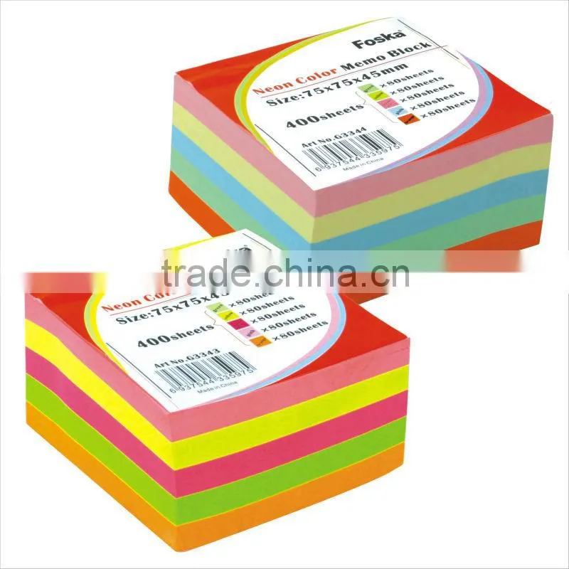 400/500 Sheets Neon/Soft Color Stikcy/Memo Pad/Noted/Block