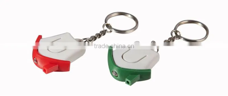 Cheap plastic keychain with house shape, led key ring light for promotion