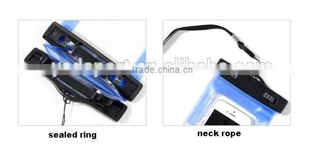 Guangdong custom fashion pink and black Smart pvc waterproof bag for mobile phone with arm belt