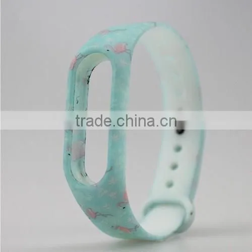 Beautiful Pattern Silicone Belt Strap for Xiaomi miband 1s 1A for Mi Band 2 Smart Wristband for Miband 2 Bracelet