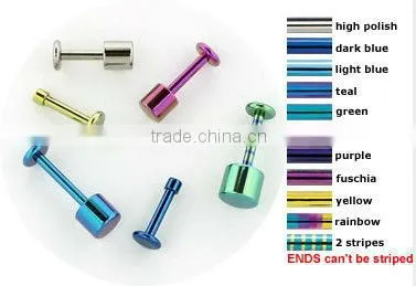 titanium flat back labret ring lip rings body piercing jewelry