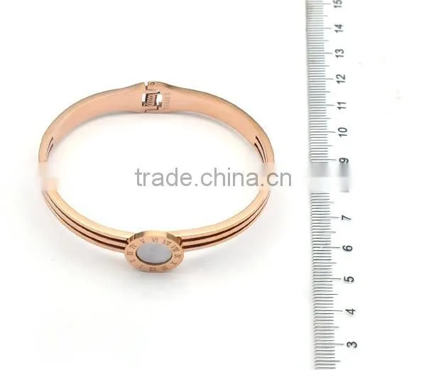 2016 Europe Brand Stainless Steel two Tone Roman Bangle Vintage Charm Bracelet for Women
