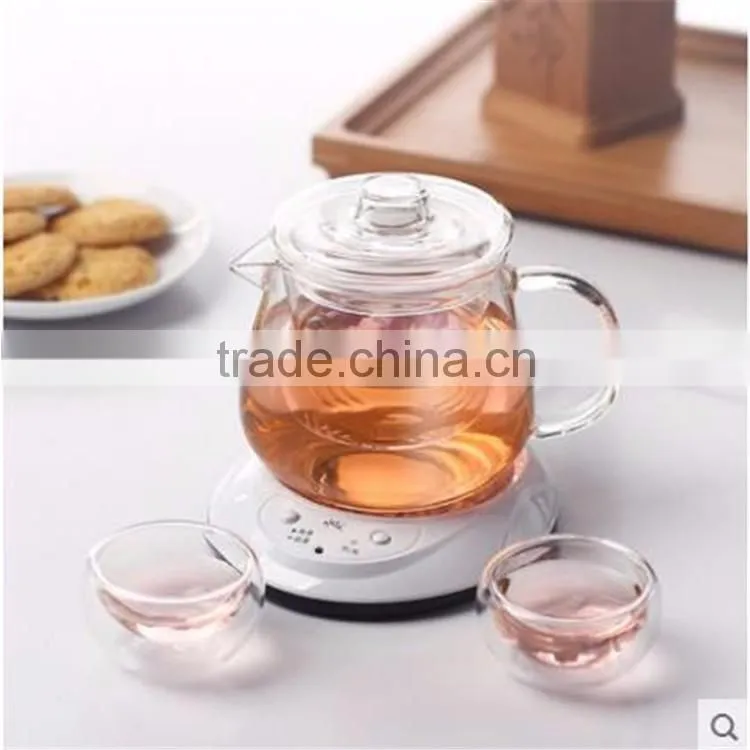 Small order welcomed!Hand-made high borosilicate water glass tea pot with cup and heater in stock
