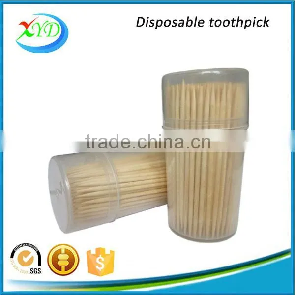 Plastic dispenser round wooden toothpicks