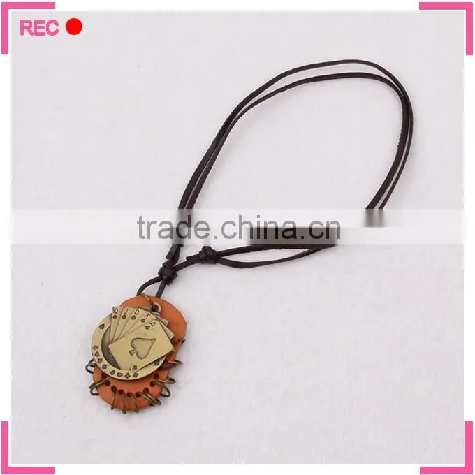 Leather necklace with hat pendant, for party fashionable new design necklace