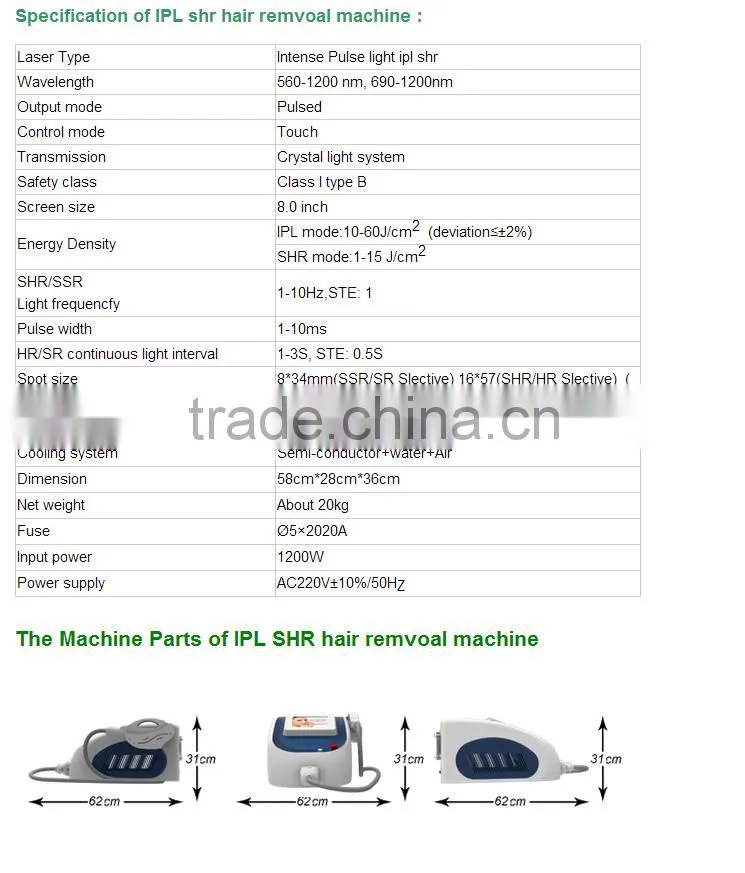 Hot sale IPL laser permanent fast hair removal machine for beauty salon