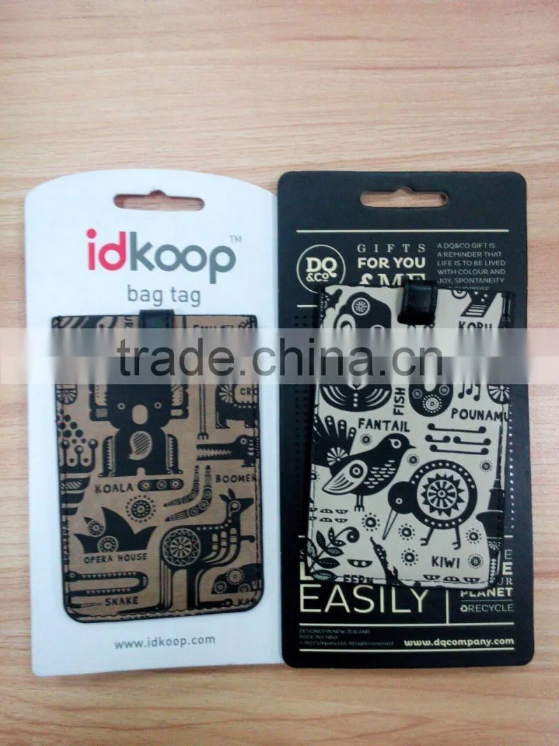 Alibaba China factory custom made leather luggage tag