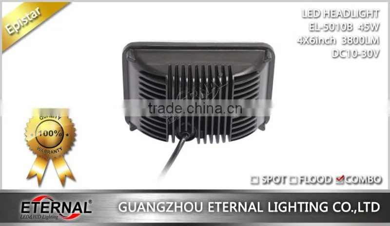 4x6in 45W sealed beam led headlight dual beam light with H4 plug for Dodge GMC Lincoln Maserati with out mounting brackets