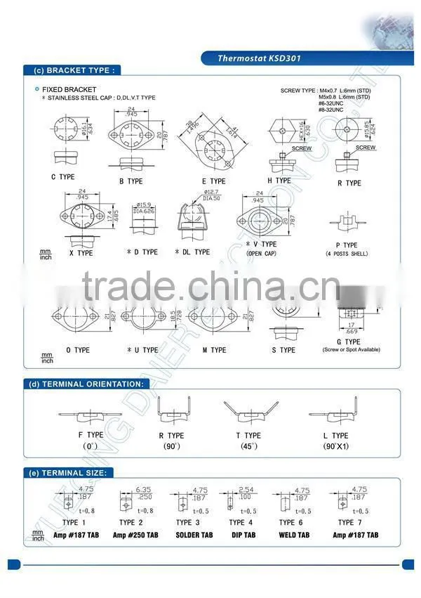 KSD301 Manual Reset Thermostat