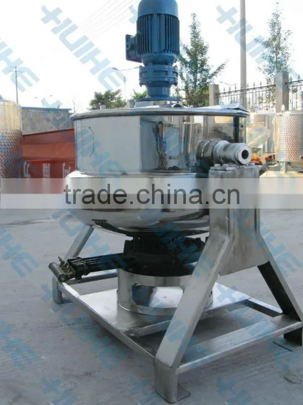 gas heating jacketed kettle with mixer