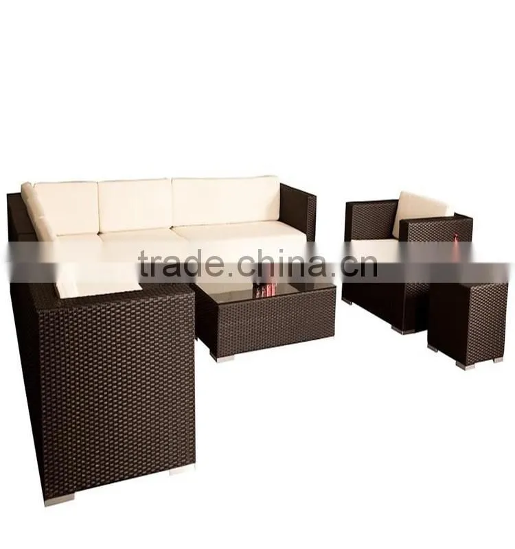S&D Cheap poly rattan furniture with cushion, garden art furniture