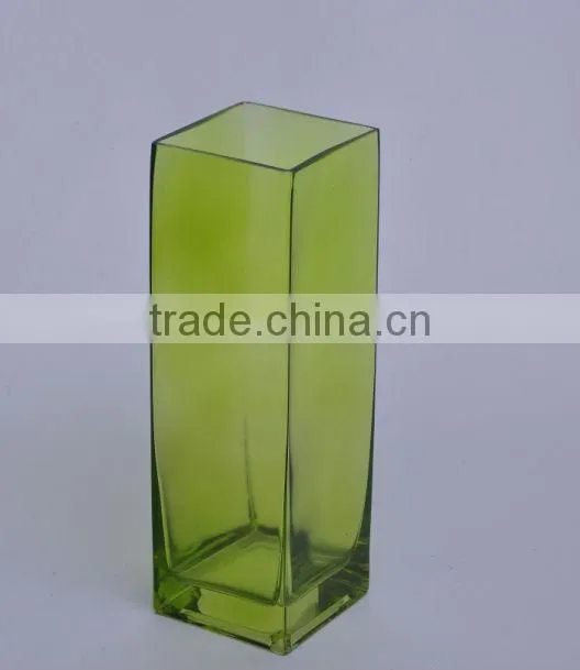 tall transparent centerpiece square glass vases,cheap clear square vases glass,tall square wedding glass vase