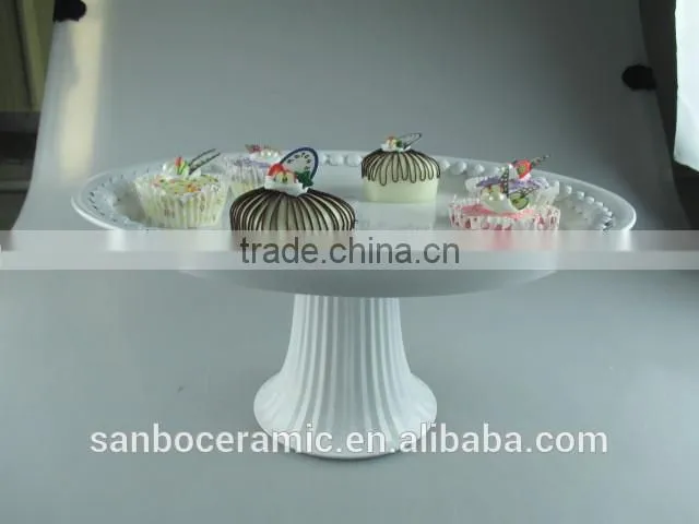 ceramic cake stand , metal cake stand white for wedding & party with dome