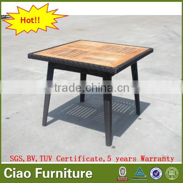 Outdoor garden table furniture wooden rattan table
