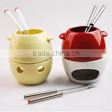 Ceramic Fondue Sets, Valentine Fondue Sets with Forks, Cheese Tools