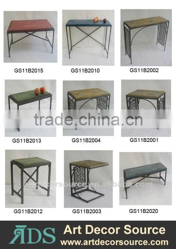 Decorative Metal Tray Table, ottoman table