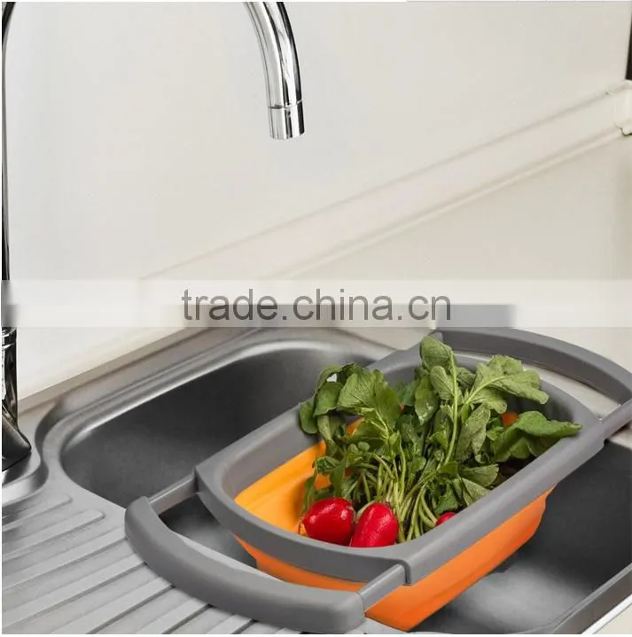Foldable plastic sink colander/foldable plastic colander