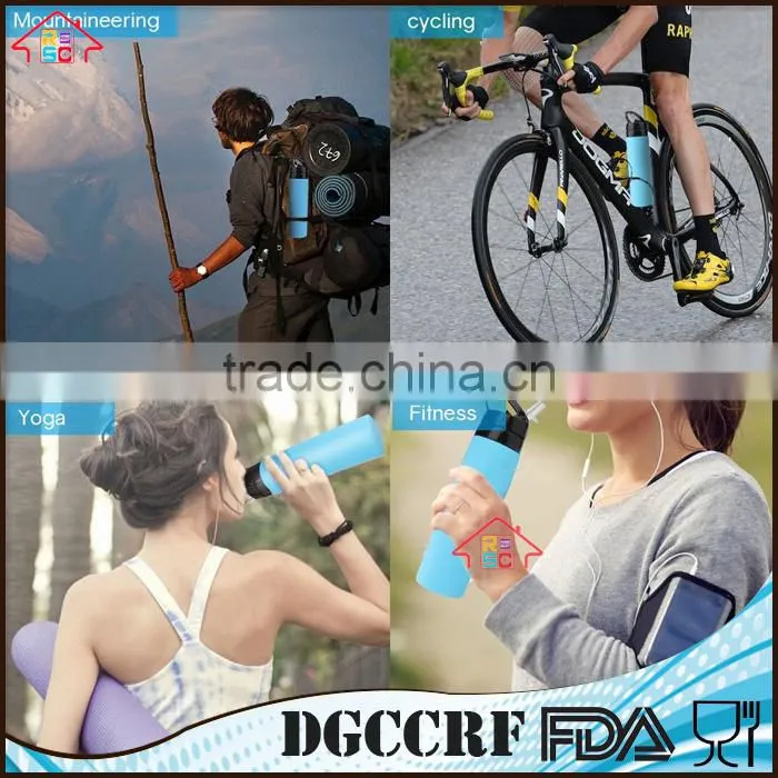 NBRSC Foldable Water Bottle Collapsible Silicone sports water Bottle for Outdoors, Hiking, Camping, Biking