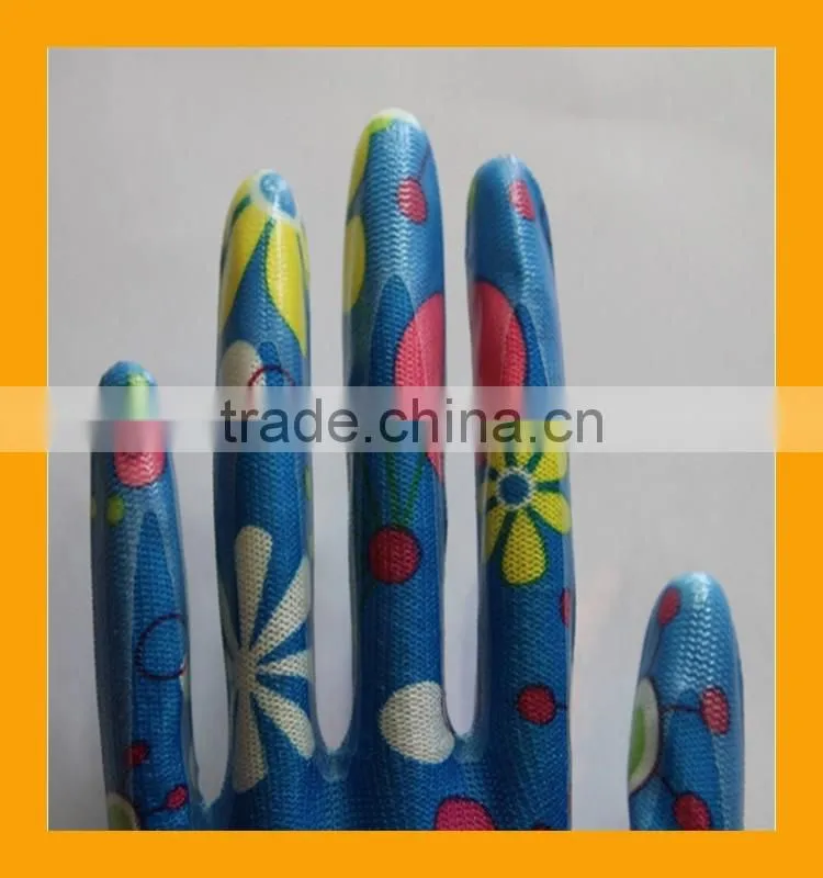 EN388 4121 Polyester and Spandex Coated Smooth Nitrile Gloves