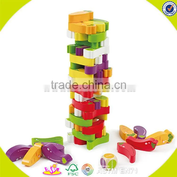 Wholesale interesting wooden building blocks toy special kids wooden building blocks toy colorful building blocks toy W13D097