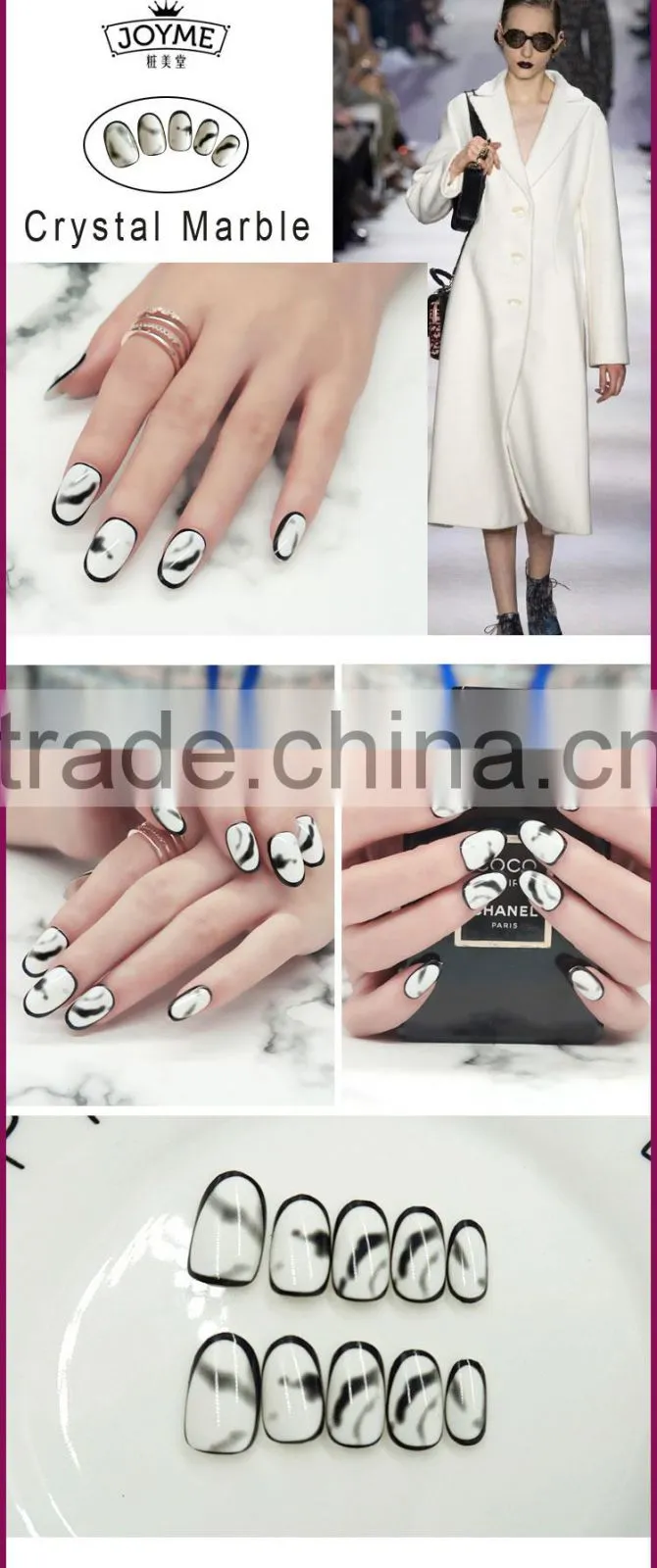Professional Painted UV gel tips with double-sided tape nail art tips