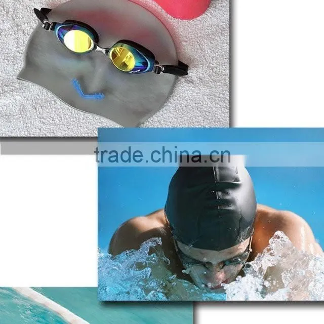 Adult customized logo swimming pool silicone latex swim cap