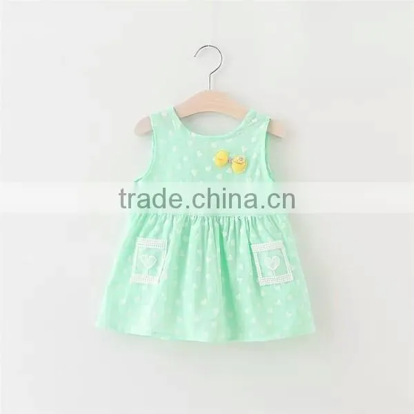 Children's clothing sleeveless summer skirt sling dresses red heart printed kids model dress