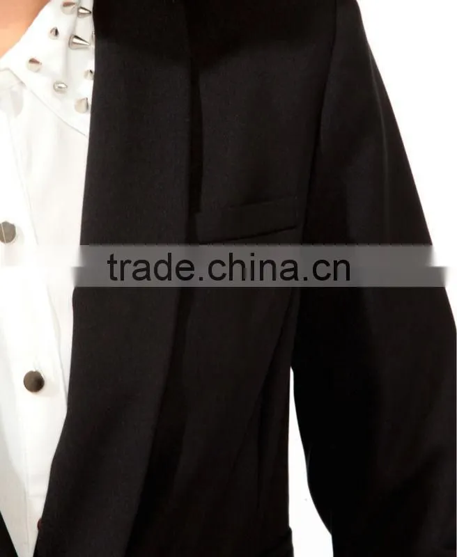 Faceted Single Button Blazer