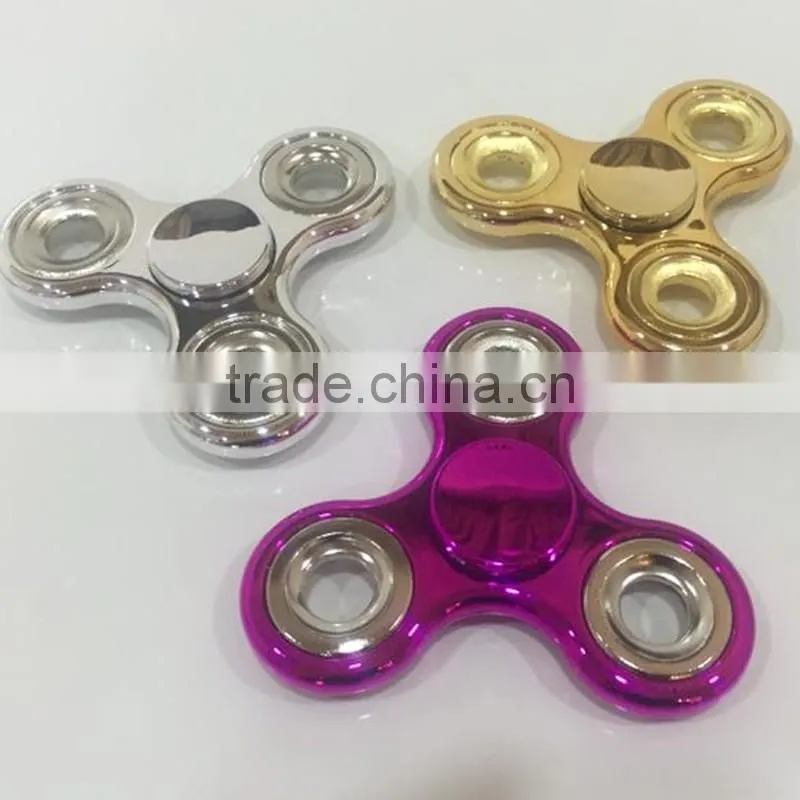 Hot selling yiwu factory wholesale plating electroplating hand finger toy fidget spinner