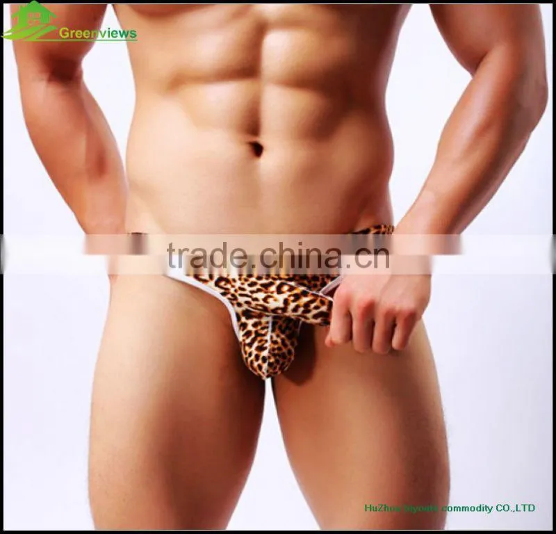 Sexy Leopard underwear shorts underwear wholesale briefs thongs gay men thong pouch cotton sexy men underwear