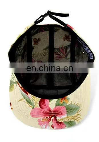 Flat embroidery 5 panel snapback old fashion hat for men