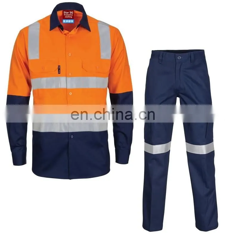 Cheap Classic 100%Cottonr safety Work uniforms construction workwear