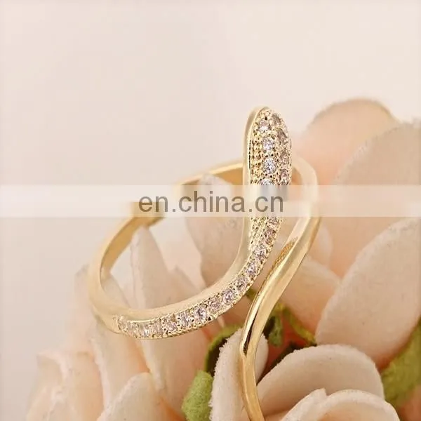Delicate snake zircon cuff ring cluster sparkling ring fashion engagement jewelry