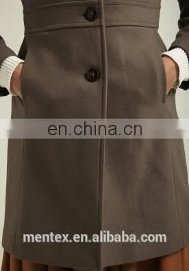 stand collar wool overcoat for lady
