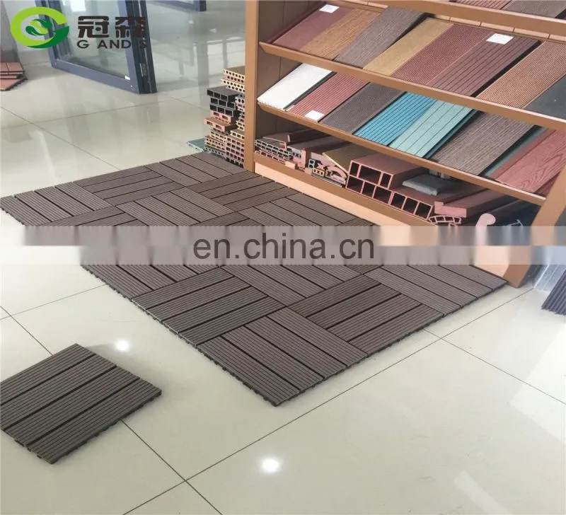 WPC garden swimming pool decoration deck DIY tiles 310*310mm wpc interlocking decking tiles