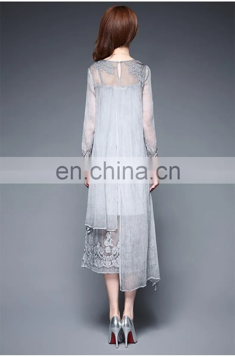 Top grade newest elegant long sleeve dresses one piece for women