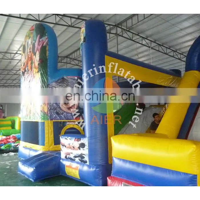 Popular mickey inflatable bouncer castle blue baby bouncer inflatable castle slide for sale