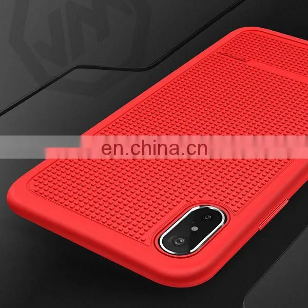 Ponch Series Liquid Silicone Coated PC Back Cover Case for iPhone X - Red
