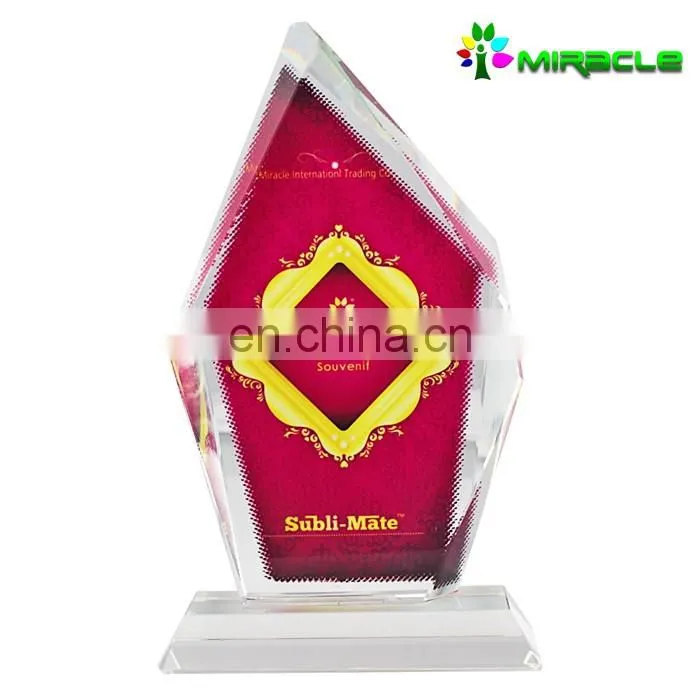 Pentagon shaped picture photo crystal frame sublimation best selling in 2016