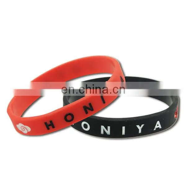 Color filled silicone wristband bracelet manufacturer