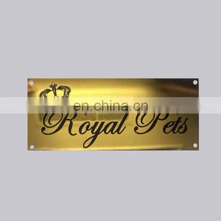 Fast Delivery Cheap Metal Tag Type Custom Etched Logo Glossy Sliver Furniture Logo Nameplate With Holes