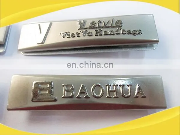 Engraveable tag custom design metal name tag with logo for bag