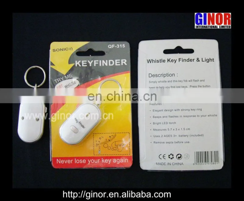whistle key finde with keychain light