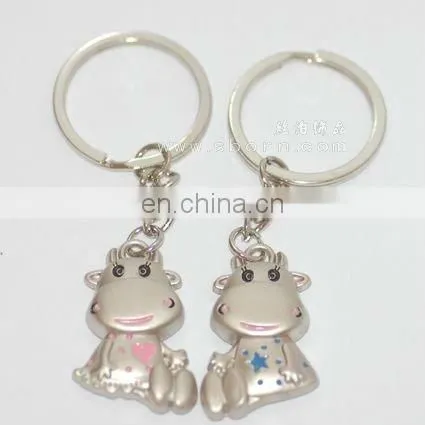 Whistle with star and moon shape couple keychain