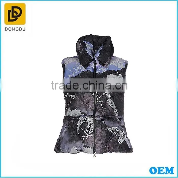 2016 new design sleeveless short duck down jackets