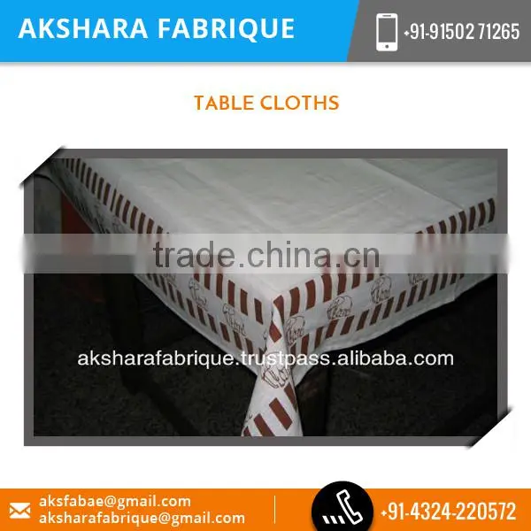 Flawless Finished Cotton Table Cloth with Distinctive Style