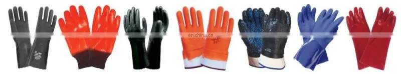 Fishing Thermal Oil Field Warm Cassimere Lined Cold Proof Blue Sandy PVC Glove, Hand Gloves, Rubber Glove