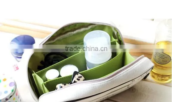 Practical colorful flower printing canvas cosmetic bag with pu zipper head