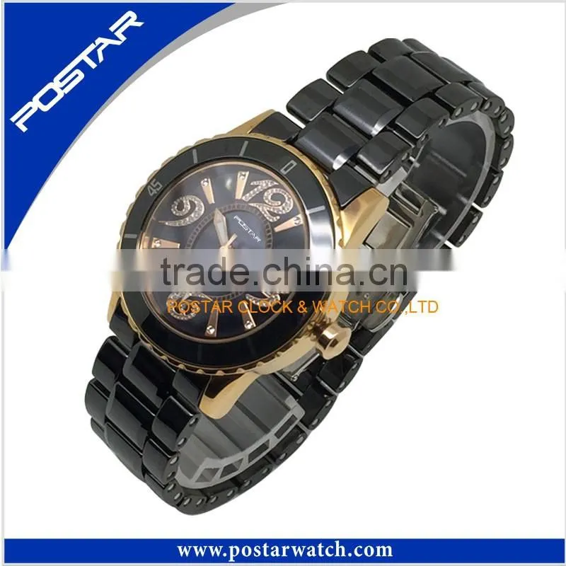 2015 Popular Watch Japan Movement Quartz Watch Ceramics Fashion Watch
