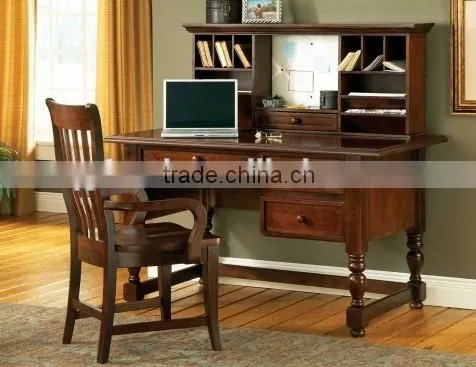 Optional wood seat arm chair and hutch under home office furniture